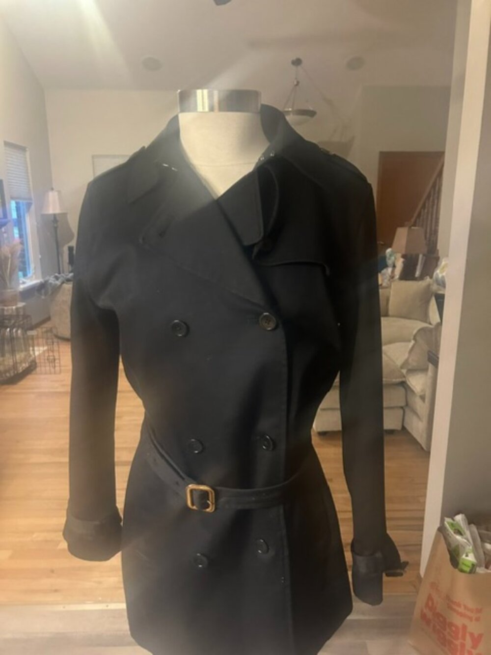 Lands End Classic Double Breasted Trench Coat